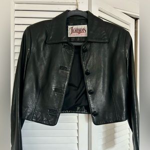 Cropped leather jacket / Size S